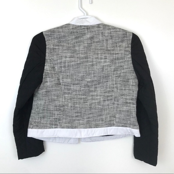 Chicos Black White Trim Tweed Jacket 1 Medium 8 - Picture 4 of 8